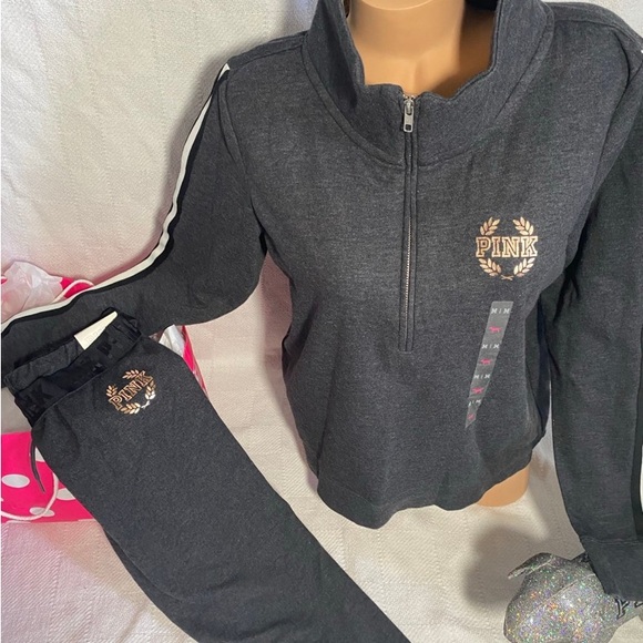 PINK Victoria's Secret Black Sequin Letter Jogger Set - Picture 6 of 8